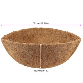 MAHIONG 8 PCS 12inch Hanging Basket Liner, Round Hanging Basket Liner, Natural Coco Liner Roll for Garden Flowers, Vegetables