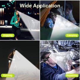 KOZY Zone Rechargeable Head Lamp LED – 1000 Lumen 10W | 270° Wide Beam, Motion Sensor, IPX6 Waterproof, 3 Modes, USB Head Flashlight for Camping and Hiking – Head Lights for Forehead, Adults & Kids