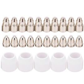 Plasma Consumable Kit P80 Electrode Tip Ceramic Nozzle Set Accessories for Cutting Machine25pcs