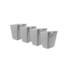 4 Pack Hanging Cup Holders,Trolley Basket Storage,Rolling Cart Accessories,4.75x4" Storage Containers Hanging Buckets Hanging Bins,Plant Containers,Make Up Pencil Holder,Kitchen Container (Gray)
