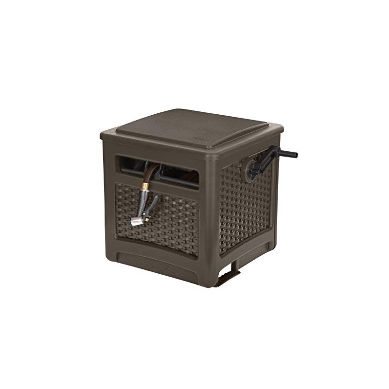 Suncast Outdoor Resin Wicker 225' Hose Hideaway, Java