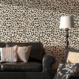 Naphite Leopard Wallpaper Cheetah Print Self Adhesive Wallpaper 78.7inL17.3inW Vintage Contact Paper for Cabinets Liners Waterproof Bathroom Funky Room Decor Removable Brown Cheetah Contact Paper