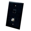 BUPLDET Ethernet Coax Wall Plate Grossy Black - Cat 6