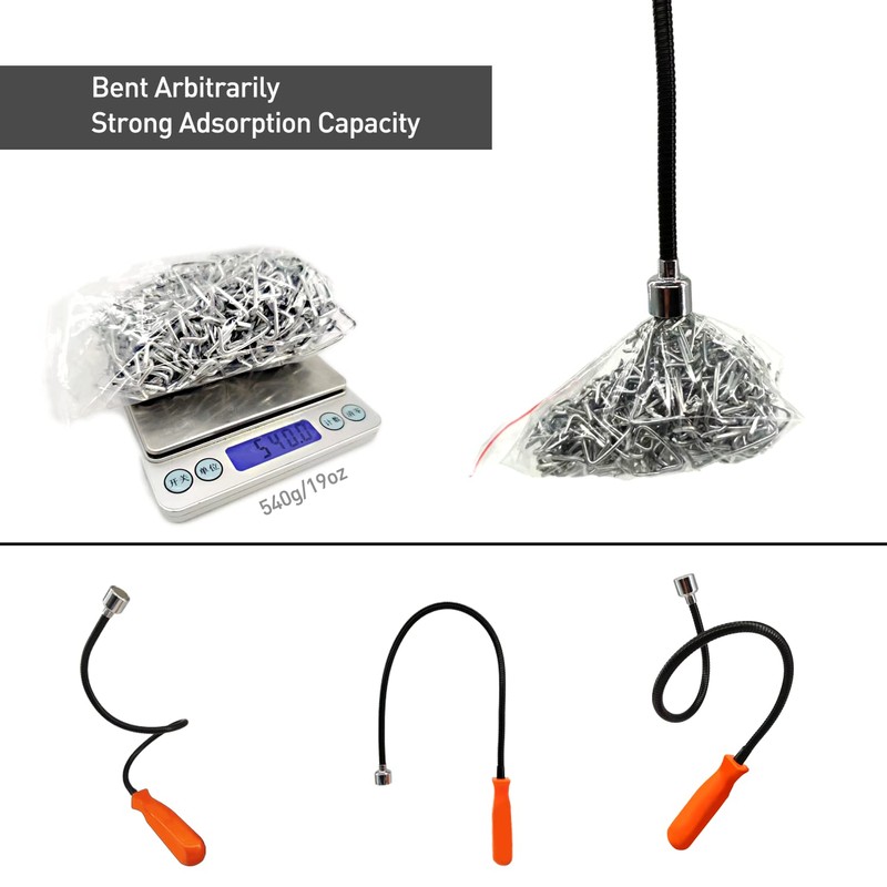 DAYSLIVES Flexible Magnetic Pickup Tool Bendable Retrieve Stick, Extendable to