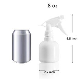 Youngever 6 Pack Empty Plastic Spray Bottles, White Spray Bottles for Hair and Cleaning Solutions (8 Ounce)