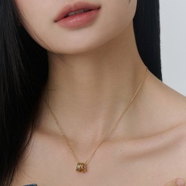 Gold&Deer 14KGP Triple Bold Wave Necklace Ash Gold / 골드앤디어 14KGP 트리플 볼드 웨이브 목걸이 애쉬골드