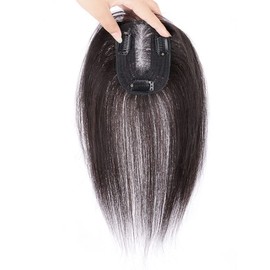 QIAOXI Women's Partial Wig, Full Hand Planted, Whorl, Crown of Head, Hidden Gray Hair, Breathable, Wig Thin Hair, Divided Cover, Women's Wig, Black Net, Daily Use