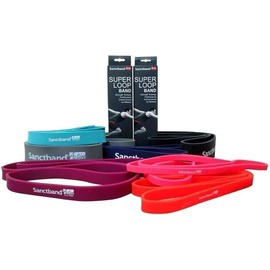 (Made in Malaysia)(2 Level -Heavy, Extra Heavy) 41" Sanctband Active Super Loop Band Latex, Exercise Bands for Working Out Resistance Exercise Band Fitness Strength Training