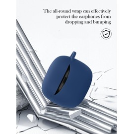 Case for JBL Tune Flex 2-True Wireless Noise Cancelling Earbuds,Soft Protective,Shockproof, BOVUGAC Silicone Case Cover with Keychain & Cleaning Kit & Lanyard-Blue