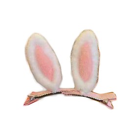 Stuffed Rabbit Hair Clips Pin Easter Baby Girls Plush Bunny Ear Easter Hairpin JHE22 (A1) one size