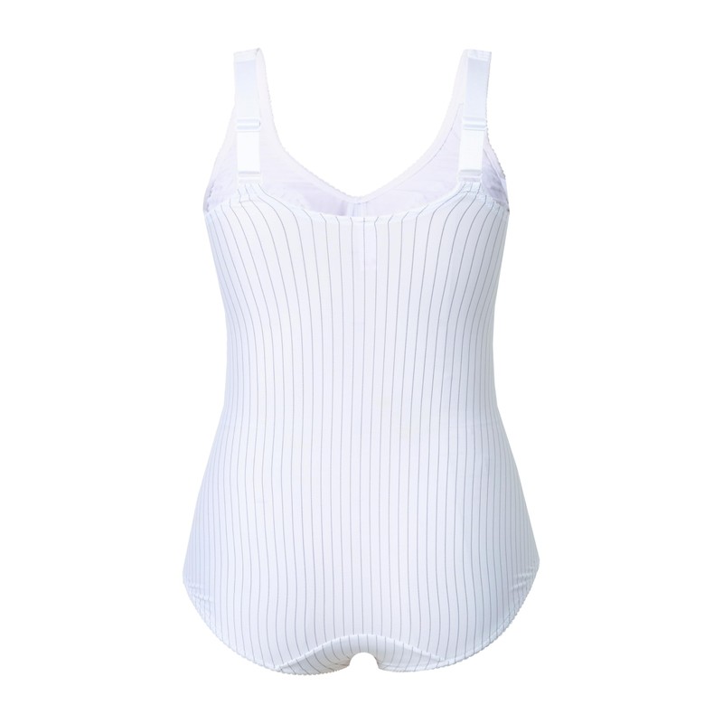Ulla Popken Ladies Plus Size Plus Size Pinstripe Shaping Bodysuit