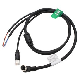 HangTon M12 12-pin Power Network Ethernet Data Cable for DJI Livox Mid-360 LiDAR Sensor to Computer Debug, Right Angle to RJ45 Flying Leads, 1m
