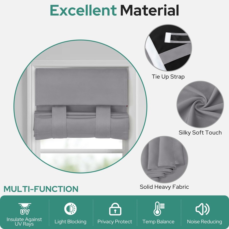 HOMEIDEAS 100% Blackout Sidelight Curtains for Front Door, Side Door