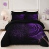 Nesker Comforter Set King Size, Purple Rose 7 Pcs Bedding