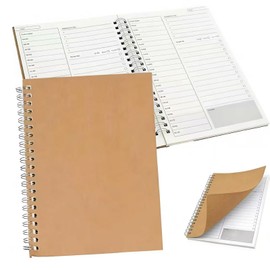 Ginhkok Schedule Book, To Do List, B6 Size, Daily to Do List, Daily Schedule, Economical, Time Management Notebook, Set of 2, Planner, Dayly Compact, Schedule Management Notebook (Brown)