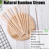200 Pack Bamboo Straws, Compostable Cocktail Straws, 8 Inch Biodegradable