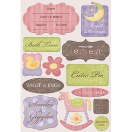 Baby Girl Cardstock Stickers 5.5"X9"-Smiles & Giggles
