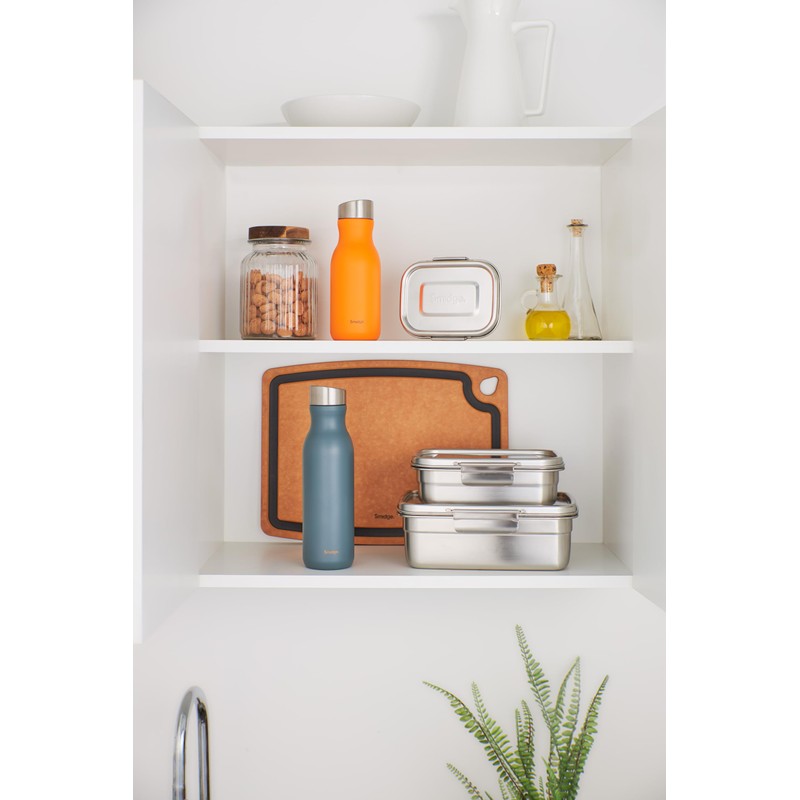 Smidge Water Bottle - 350ml, Citrus, Stainless Steel, Leakproof, Insulated,