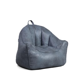 Big Joe Hug Bean Bag Chair, Basalt Blue, Vegan Suede, Kids and Teens, 3 feet