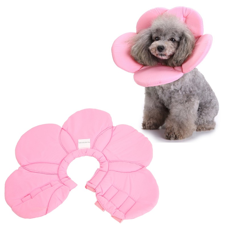 Pet Recovery Collar Adjustable Lightweight Prevent Licking Sunflower Shape Cute