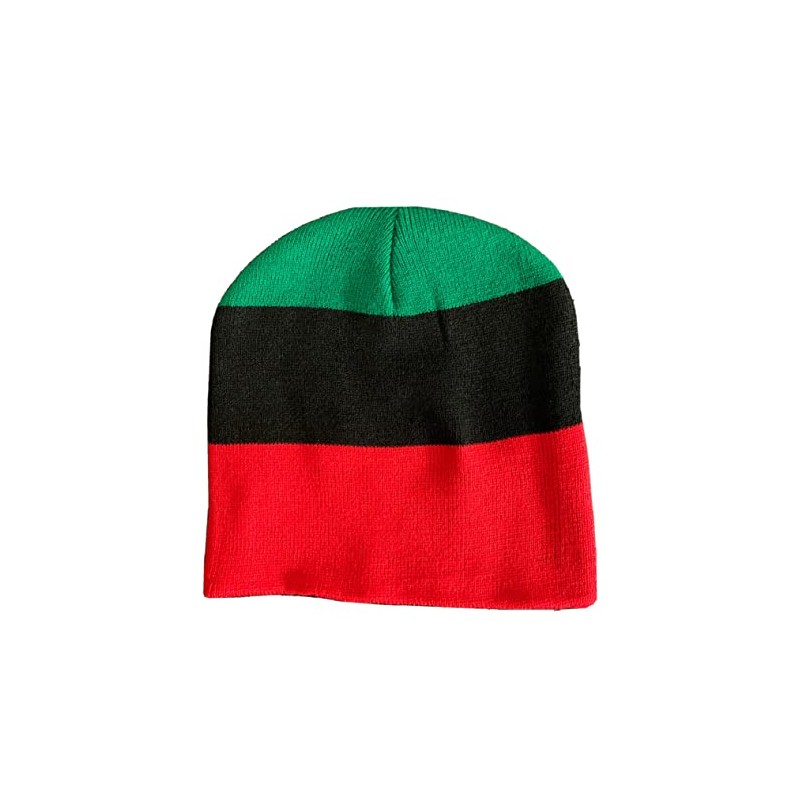 Nayt Men's Pan African Striped 8" Short Beanie Skull Cap