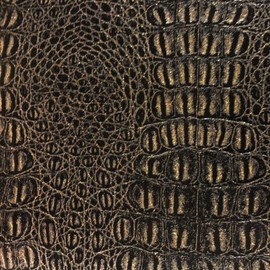 Alligator Fabric, Soft Textured Crocodile Vinyl Faux Leather, Gator Skin Embossed Upholstery DIY Craft and Clips Pleather Sheets – Individual 1 Yard Cut Cut 36”x54” (Gold Sparkle)