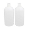 sourcing map 2Pcs 1L HDPE Plastic Clear White Narrow Mouth