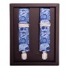 Cencibel Smart Casual Blue Skulls Patterned Clip Suspenders (One Size,