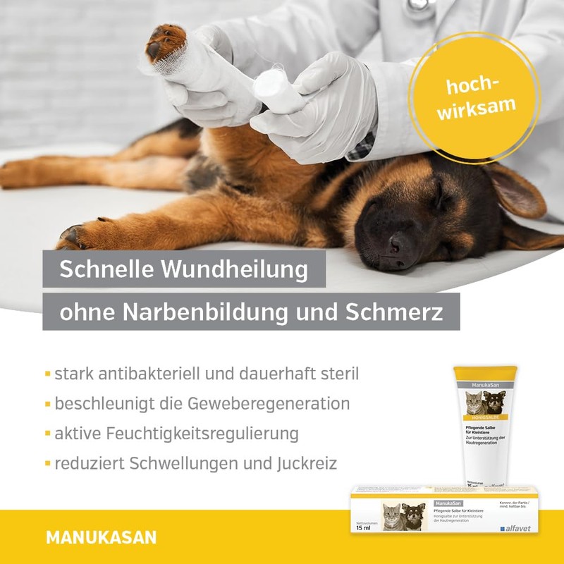 Alfavet ManukaSan Natural Nourishing Honey Ointment for Dogs, Cats and