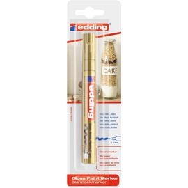 edding 750 gloss paint marker - gold - pack of 1 paint marker - round nib 2-4 mm - paint pen for glass, pebbles, wood, plastic, paper - waterproof, high coverage