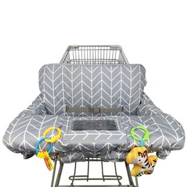 Shopping Cart Cover for Baby ICOPUCA Cotton High Chair Cover, Reversible, Machine Washable for Infant, Toddler, Boy or Girl (Grey Arrow Print)