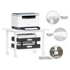 Lerliuo Under Desk Printer Stand, 2-Tier Industrial Mobile Printer Table