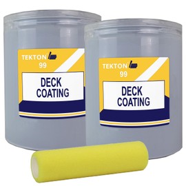 Deck Coating; Decking Paint; Textured, Waterproof, Exterior Paint Protection for Wood Decks, Porches, Fences, Patios; Easy Roll On Application (2 Gallons, Roller)