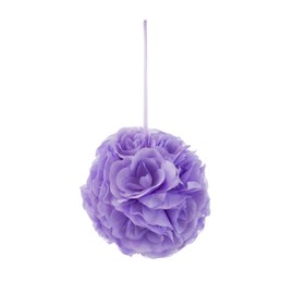 Mega Crafts Lavender Artificial Rose Pomander Kissing Ball 8 Inch, Hanging Ribbon Fabric Flower Décor, Wedding Receptions, Party Decorations, Backdrop Wall, Event Planning, Birthdays & Baby Showers