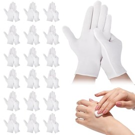Paquete de 42 guantes de algodón blanco, unisex, suaves y elásticos para dormir | Dry Hands Sleeping, Eczema Care, Night-Time Moisturizing, Jewellery 