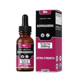 Premium Ashwagandha Tropfen – Hochkonzentriert – Vegan & Zuckerfrei – Ohne Bindemittel, Gentechnik & Glutenfrei – 2000mg Pro Portion (30 Portionen)