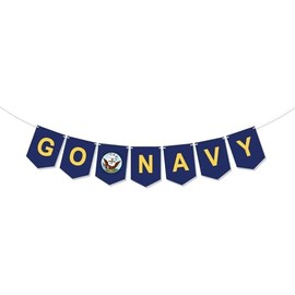 Military Go Navy Banner, Navy Going Away Party Decorations