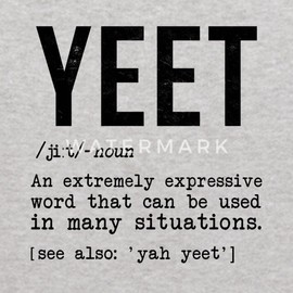 Spreadshirt Yeet Definition Kids' Hoodie, M, Heather Gray