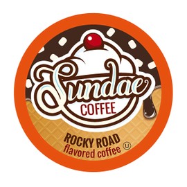 Sundae Ice Cream Flavored Coffee Pods, Compatible with 2.0 Keurig K-Cup Brewer, (Rocky Road) 48 Count
