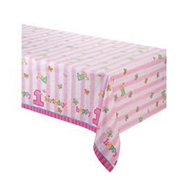Fun At One Girl Plastic Tablecover