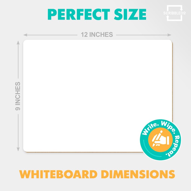 Scribbledo Small White Board Dry Erase Mini Whiteboard 9x12 Inch