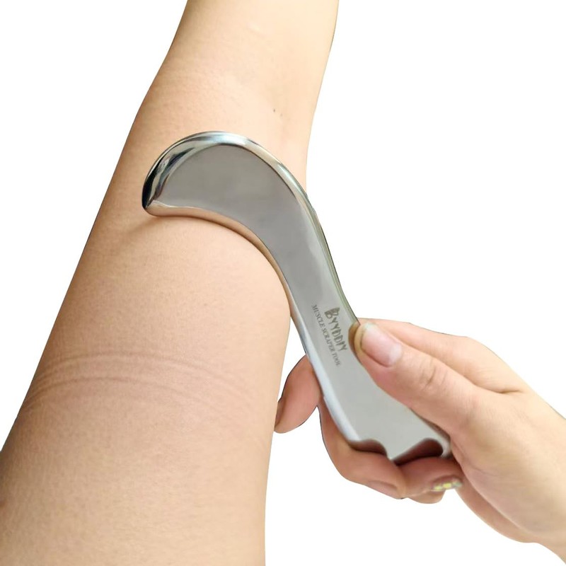 BYYDDIY Single-Bevel Stainless Steel Gua Sha Muscle Scraper Tool,Muscle Scraping