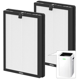 2 Pack K1 Replacement Filter Compatible with LUNINO K1 Air Purifier, Double-Sided Filters for Home Large Room Up to 2600 Ft², H13 True HEPA and Activated Carbon Filter