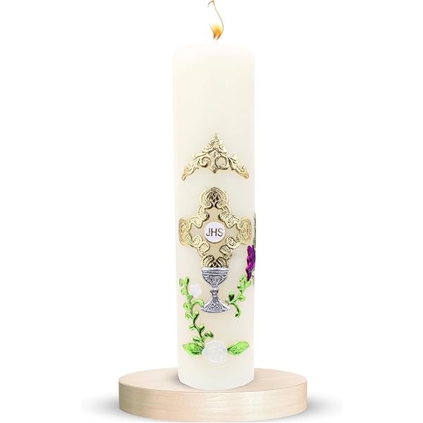 Authenthic First Communion Candle Made by Mexican Artisans at La