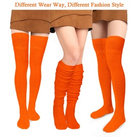 Women Thigh High Socks Extra Long Cotton Knit Warm Thick Tall Long Boot Stockings Leg Warmers