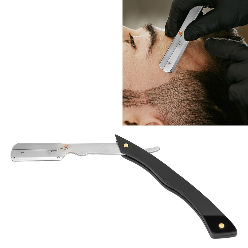 Foldable Beard Clipper Handle Reusable Stainless Steel Safety Manual Straight
