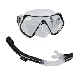 Diving Goggles Silicone Glass Plastic Ultra Clear Comfortable Adjustable Diving Snorkel for Swimming Black White