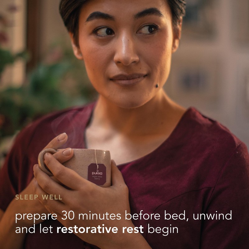 Pukka Organic Night Time Berry Herbal Tea with Chamomile, Echinacea,