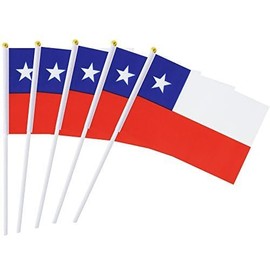 5 Pack Chile Chileans Mini HandHeld Stick Flag,Suitable For Various Holiday Parties,And National Flag Day.