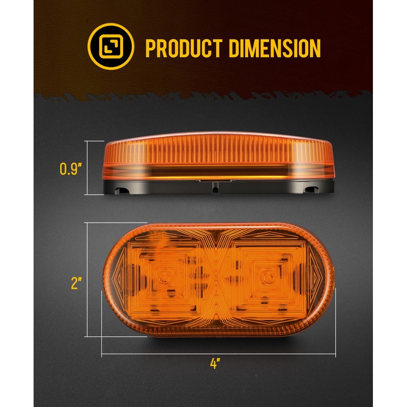 Partsam 14Pcs 4 Inch Rectangle LED Trailer RV Marker Clearance
